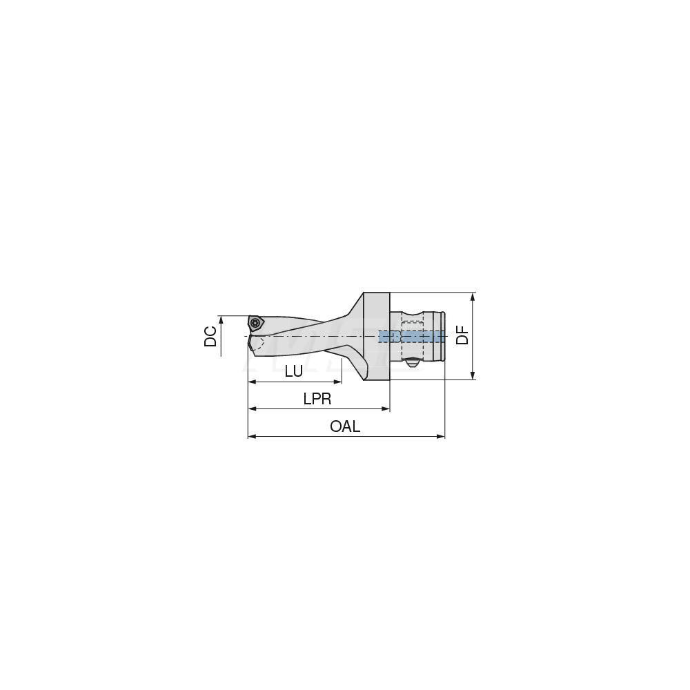 Komet Indexable Insert Drill: KUBT2D220L04ABS50, 22.00 mm Max Dia, 44.00 mm Max Depth, 2xD, 28.00 mm Shank Dia - 1189222095