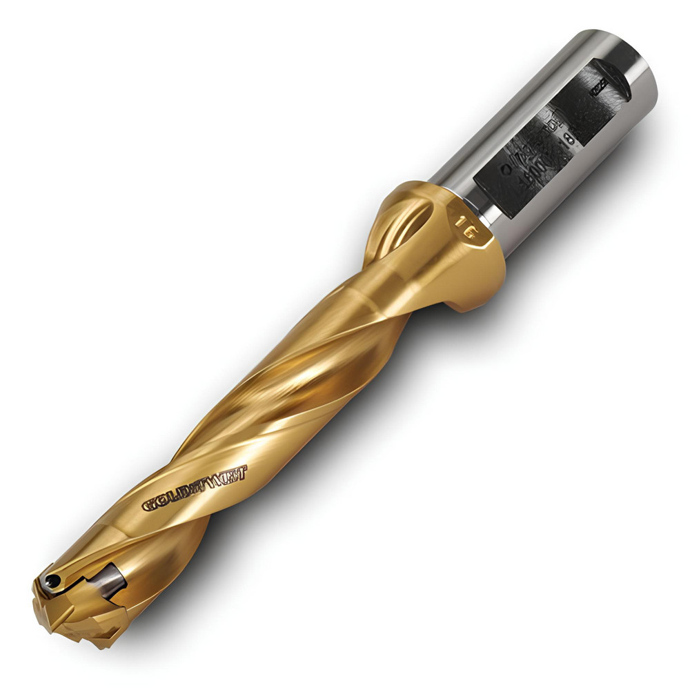 Ingersoll Cutting Tools Replaceable-Tip Drill: 0.8268 to 0.8622" Dia, 1.26" Max Depth, 1" Weldon Flat Shank - 3212780