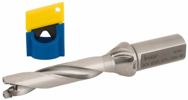 Ingersoll Cutting Tools Replaceable-Tip Drill: 0.8268 to 0.8622" Dia, 1.26" Max Depth, 1" Weldon Flat Shank - 3212780