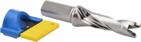 Ingersoll Cutting Tools Replaceable-Tip Drill: 0.8268 to 0.8622" Dia, 1.26" Max Depth, 1" Weldon Flat Shank - 3212780