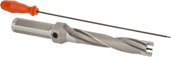 Kennametal Replaceable-Tip Drill: 17 to 10 mm Dia, 72.5 mm Max Depth, 10 mm Weldon Flat Shank - 6953929