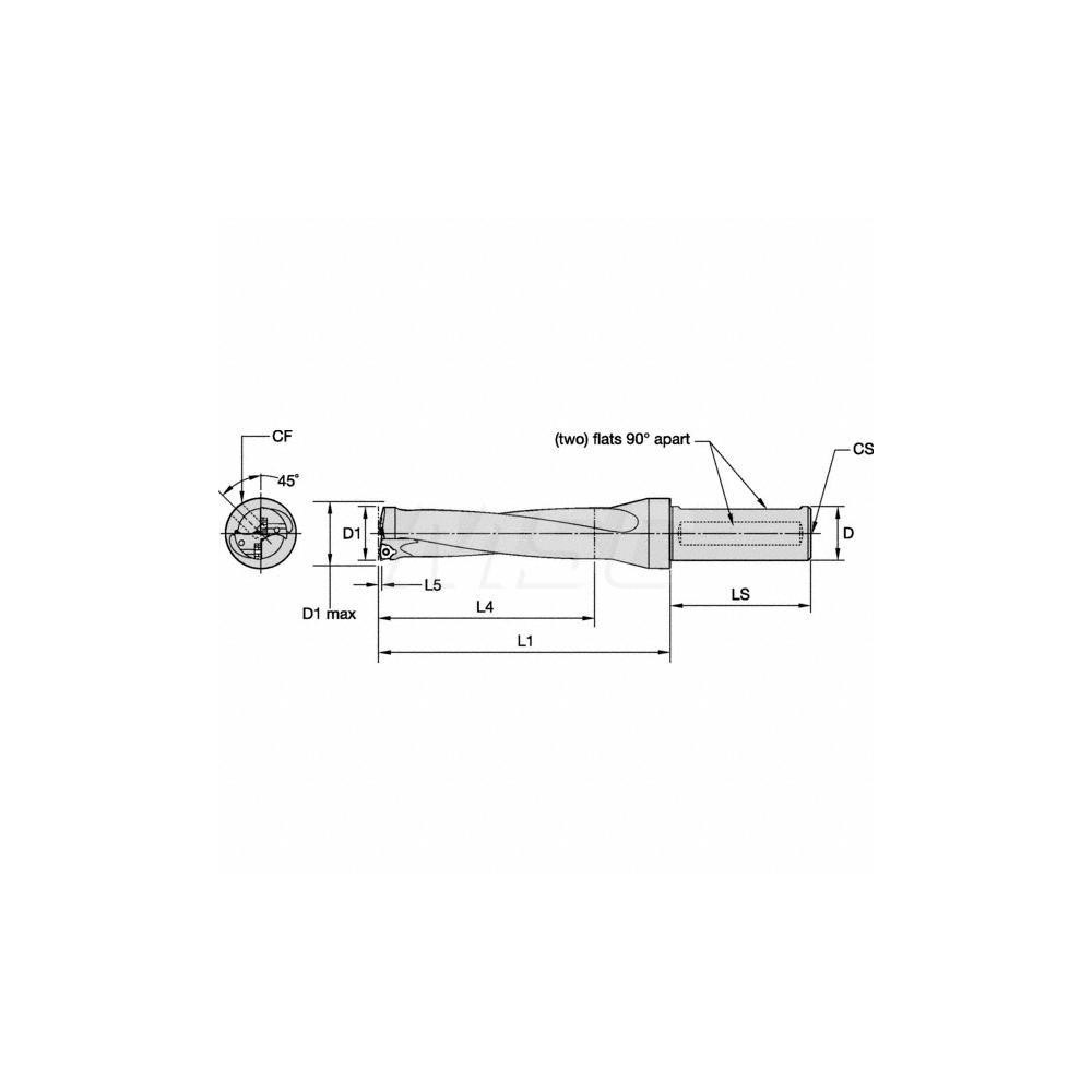 Kennametal Indexable Insert Drill: DFT1063R4SSF125, 30.17 mm Max Dia, 4xD - 1522127