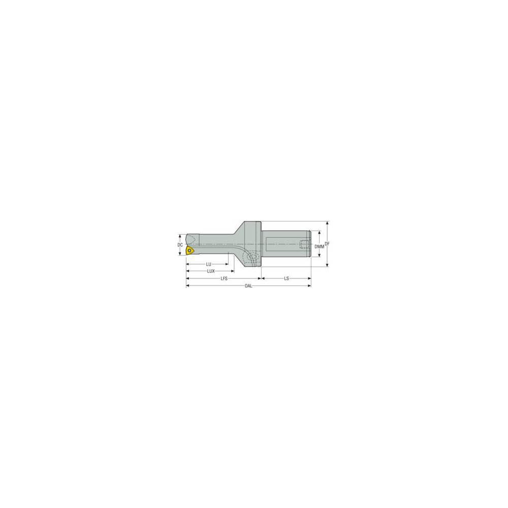 Seco Indexable Insert Drill: SD572-1614-322-1500R7, 1.6140" Max Dia, 3.2280" Max Depth, 2xD, 1.5000" Shank Dia - 02602135