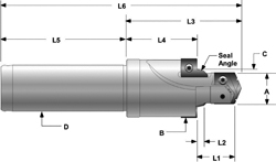 Allied Machine and Engineering 1-3/16-12, 1.102" Pilot Dia, 1.783" Spotface Dia, 0.906" Pilot Length, Tube Dash 14, Indexable Porting Tool - J1926-142-32FM