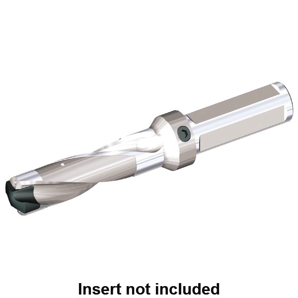Kennametal Replaceable-Tip Drill: 36.51 to 37.51 mm Dia, 182.63 mm Max Depth, 38.1 mm Straight-Cylindrical Shank - 1606911