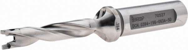 Seco Replaceable-Tip Drill: 16 to 16.99 mm Dia, 110 mm Max Depth, 5/8" Weldon Flat Shank - 00040008