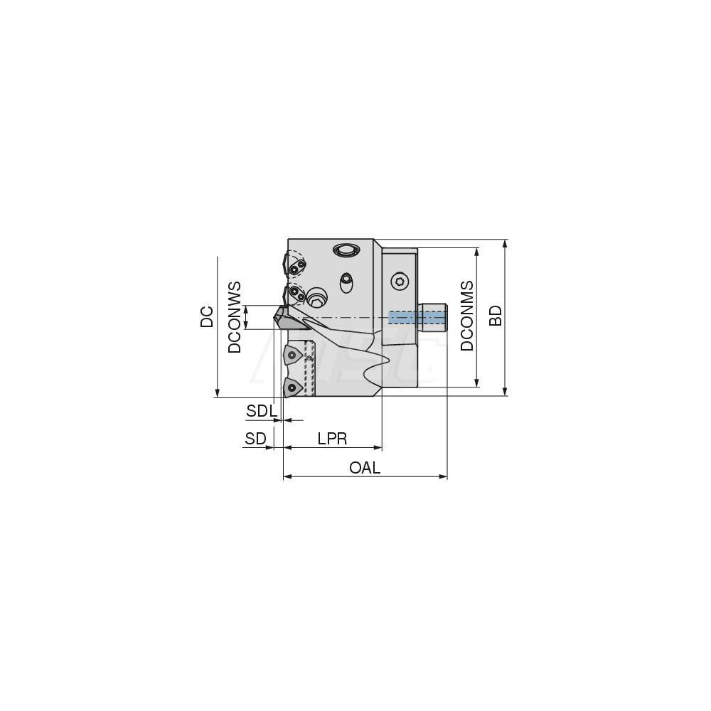 Komet Drill Heads; Series: V46; Head Connection Size: 63.5; Pilot Type: Pilot Drill; Maximum Drill Dia (mm): 70.00; Pilot Drill Dia (mm): 12.00; Number of Non-Pilot Inserts: 4; Pilot Drill Style: V95; Head Length (mm): 35.00; Drill Head Style: V46; Through Coolant: Yes - 1086070000