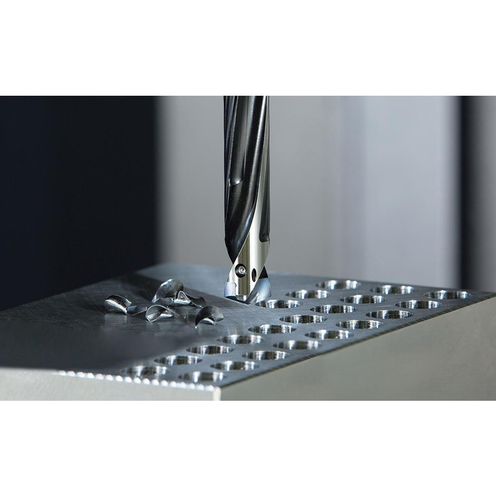 Kyocera Replaceable-Tip Drill: 7.94 to 8.49 mm Dia, 25.5 mm Max Depth, 10 mm Straight-Cylindrical Shank - THD08080