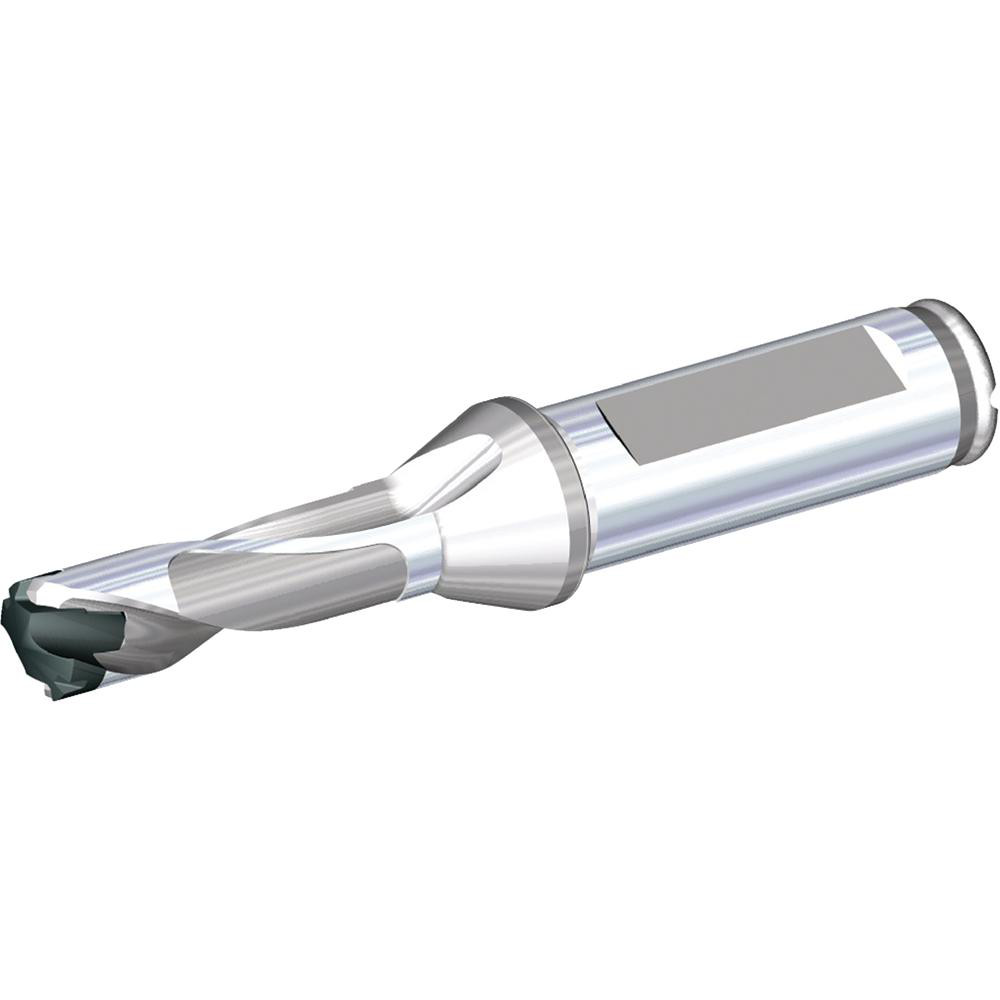 Widia Replaceable-Tip Drill: 0.4921 to 0.5114" Dia, 1.5353" Max Depth, 5/8" Flatted Shank - 4099016