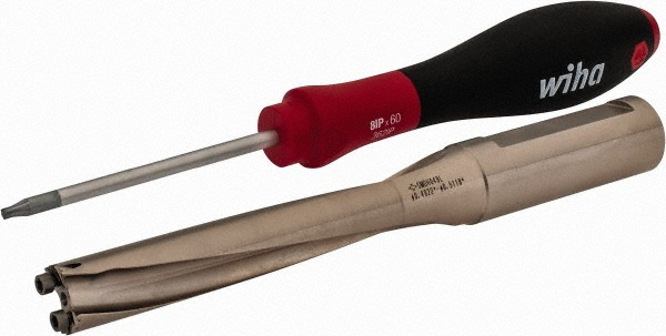 Widia Replaceable-Tip Drill: 0.4921 to 0.5114" Dia, 1.5353" Max Depth, 5/8" Flatted Shank - 4099016