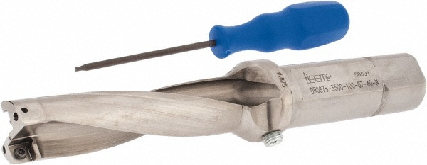 Seco Indexable Insert Drill: SD524-0875-350-1000R7, 7/8" Max Dia, 3-1/2" Max Depth, 4xD, 1" Shank Dia - 03080295