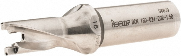 Iscar Replaceable-Tip Drill: 16 to 16.9 mm Dia, 162.4 mm Max Depth, 20 mm Straight-Cylindrical Shank - 3387999