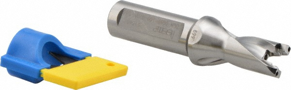 Guhring Replaceable-Tip Drill: 0.669 to 0.689" Dia, 55.8 mm Max Depth, 3/4" Shank - 9041070170050