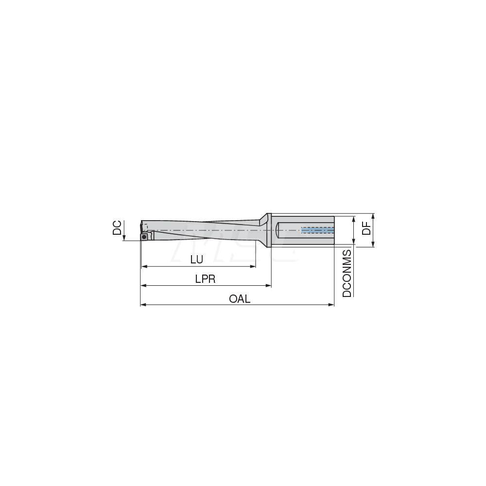 Komet Indexable Insert Drill: KUBP5D200R06C25, 20.00 mm Max Dia, 100.00 mm Max Depth, 5xD, 25.00 mm Shank Dia - 1087520002