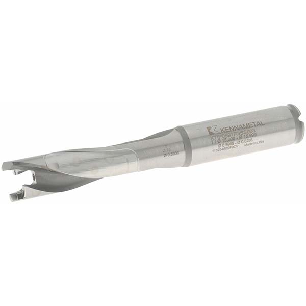 Kyocera Replaceable-Tip Drill: 15 to 15.99 mm Dia, 128 mm Max Depth, 16 mm Straight-Cylindrical Shank - THD08152