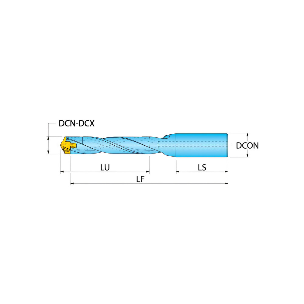 Ingersoll Cutting Tools Replaceable-Tip Drill: 0.2362 to 0.252" Dia, 1.22" Max Depth, 1/2" Cylindrical Shank - 6145476