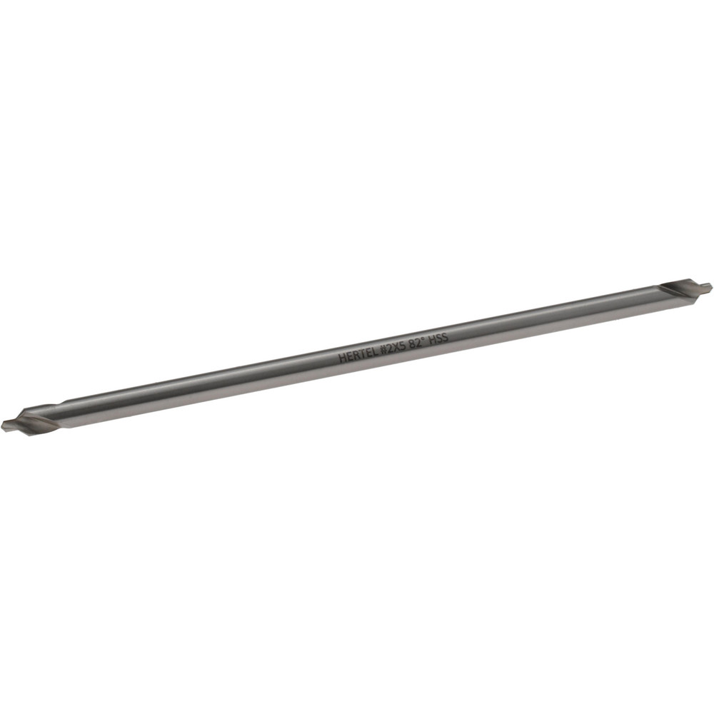 Hertel Combination Drill & Countersink: #2, 3/16" Body Dia, 118 deg, High-Speed Steel - H-81154L02050