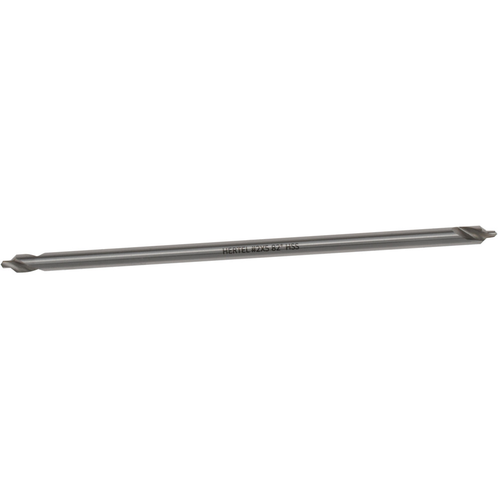 Hertel Combination Drill & Countersink: #2, 3/16" Body Dia, 118 deg, High-Speed Steel - H-81154L02050