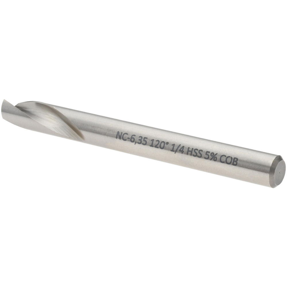 Magafor Spotting Drill: 1/4" Dia, 120 deg, 2-5/8" OAL, Cobalt M-35 (HSS-E) - 81196063500