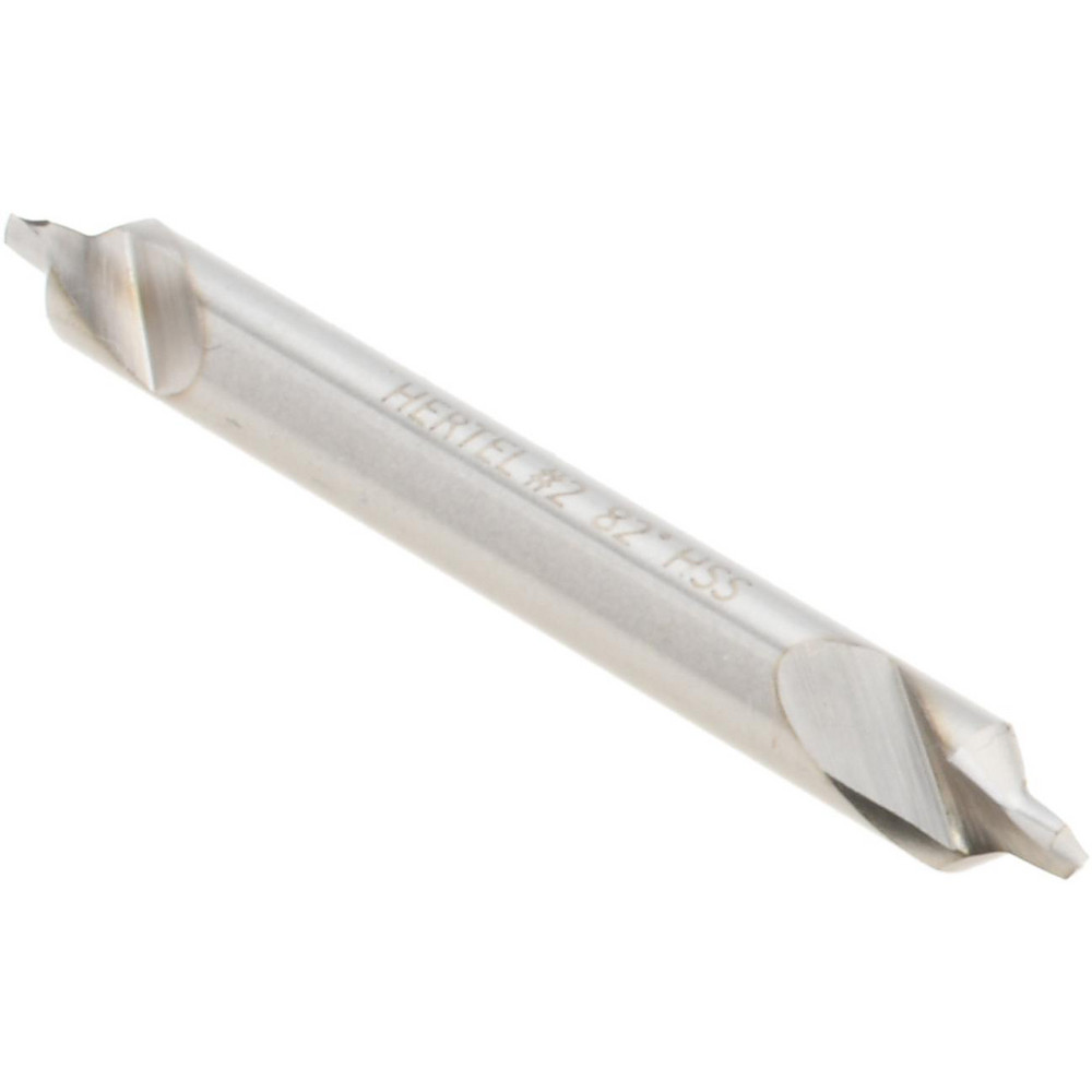 Hertel Combination Drill & Countersink: #2, 3/16" Body Dia, 118 deg, High-Speed Steel - H-81154020000