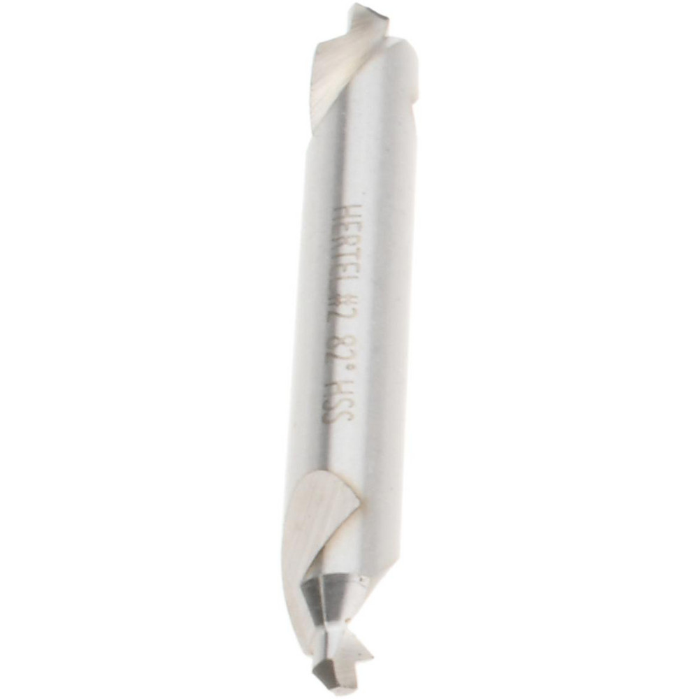Hertel Combination Drill & Countersink: #2, 3/16" Body Dia, 118 deg, High-Speed Steel - H-81154020000