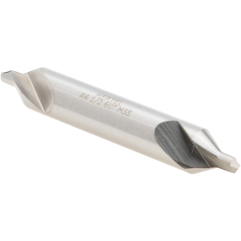 Hertel Combination Drill & Countersink: #4-1/2, 3/8" Body Dia, 118 deg, High-Speed Steel - H-81115045000
