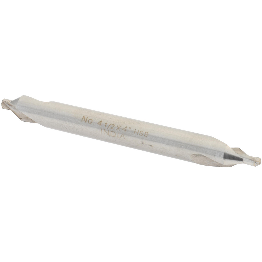 Hertel Combination Drill & Countersink: #4-1/2, 3/8" Body Dia, 118 deg, High-Speed Steel - H-81115045000