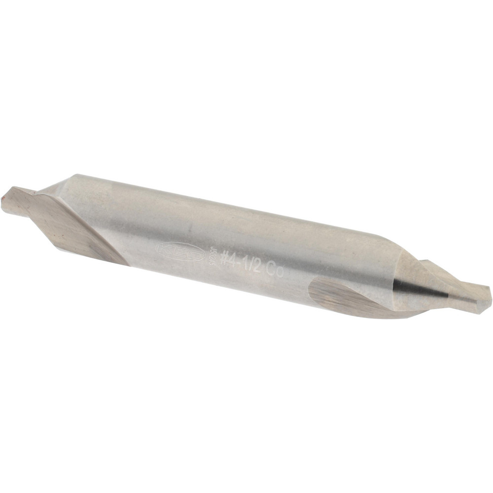 Hertel Combination Drill & Countersink: #4-1/2, 3/8" Body Dia, 118 deg, High-Speed Steel - H-81115045000