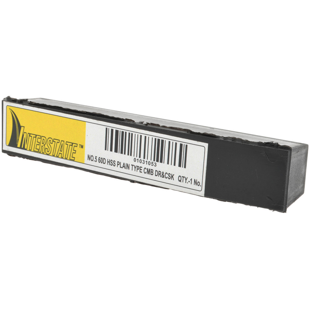 Value Collection Combination Drill & Countersink: #5, 7/16" Body Dia, High-Speed Steel - 156400005000000