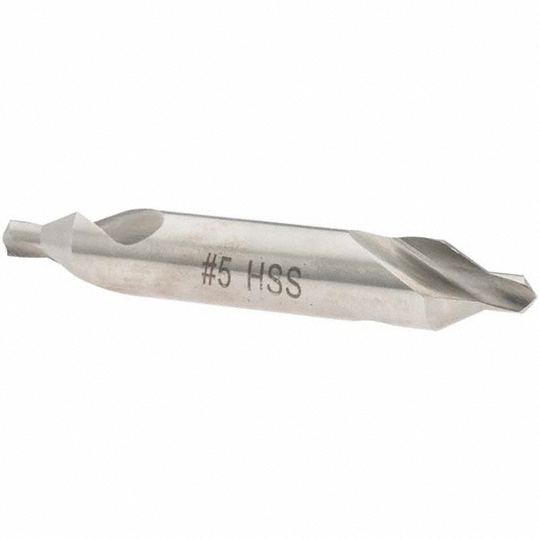 Value Collection Combination Drill & Countersink: #5, 7/16" Body Dia, High-Speed Steel - 156400005000000