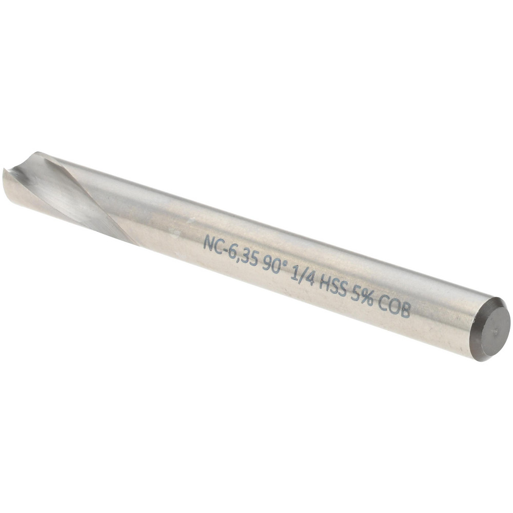 Magafor Spotting Drill: 1/4" Dia, 90 deg, 2-5/8" OAL, Cobalt M-35 (HSS-E) - 81195063500
