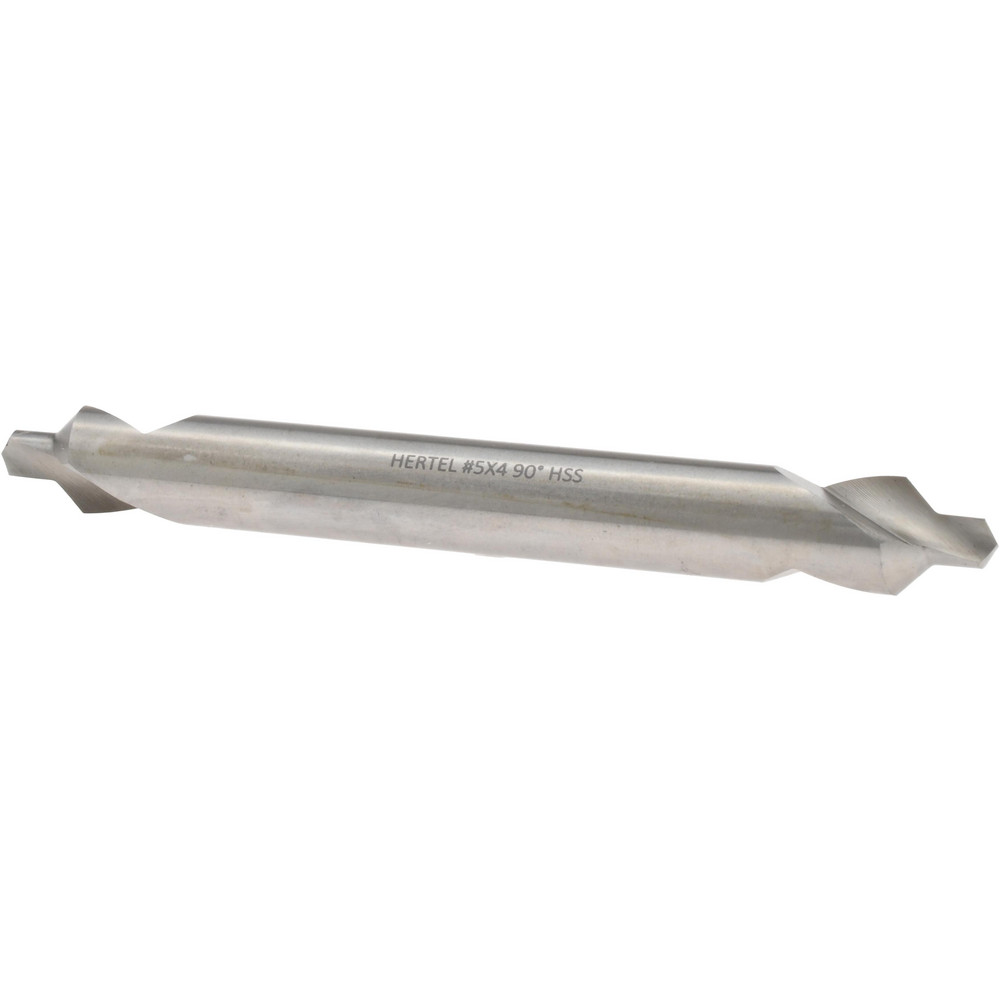 Hertel Combination Drill & Countersink: #5, 7/16" Body Dia, 118 deg, High-Speed Steel - H-81155L05040