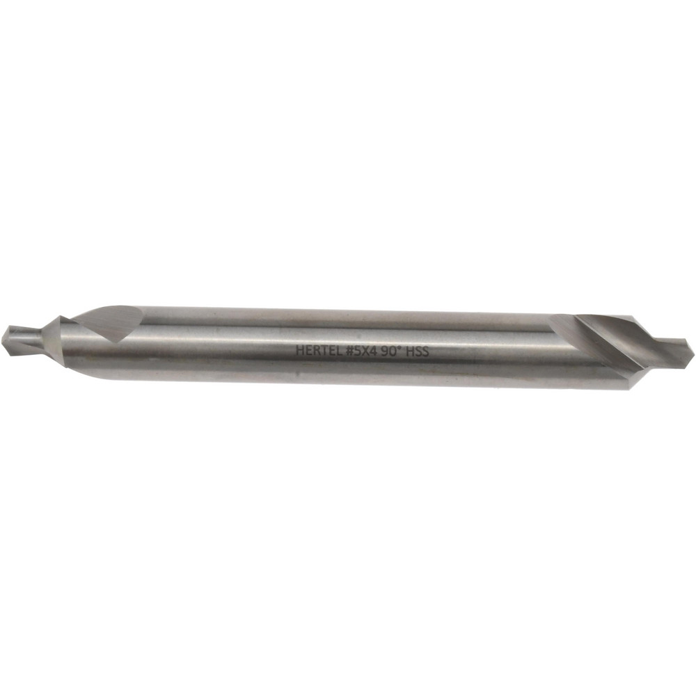 Hertel Combination Drill & Countersink: #5, 7/16" Body Dia, 118 deg, High-Speed Steel - H-81155L05040