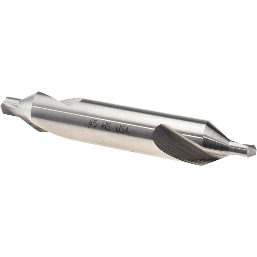 Value Collection Combination Drill & Countersink: #5, 7/16" Body Dia, High-Speed Steel - 1564000050000V0