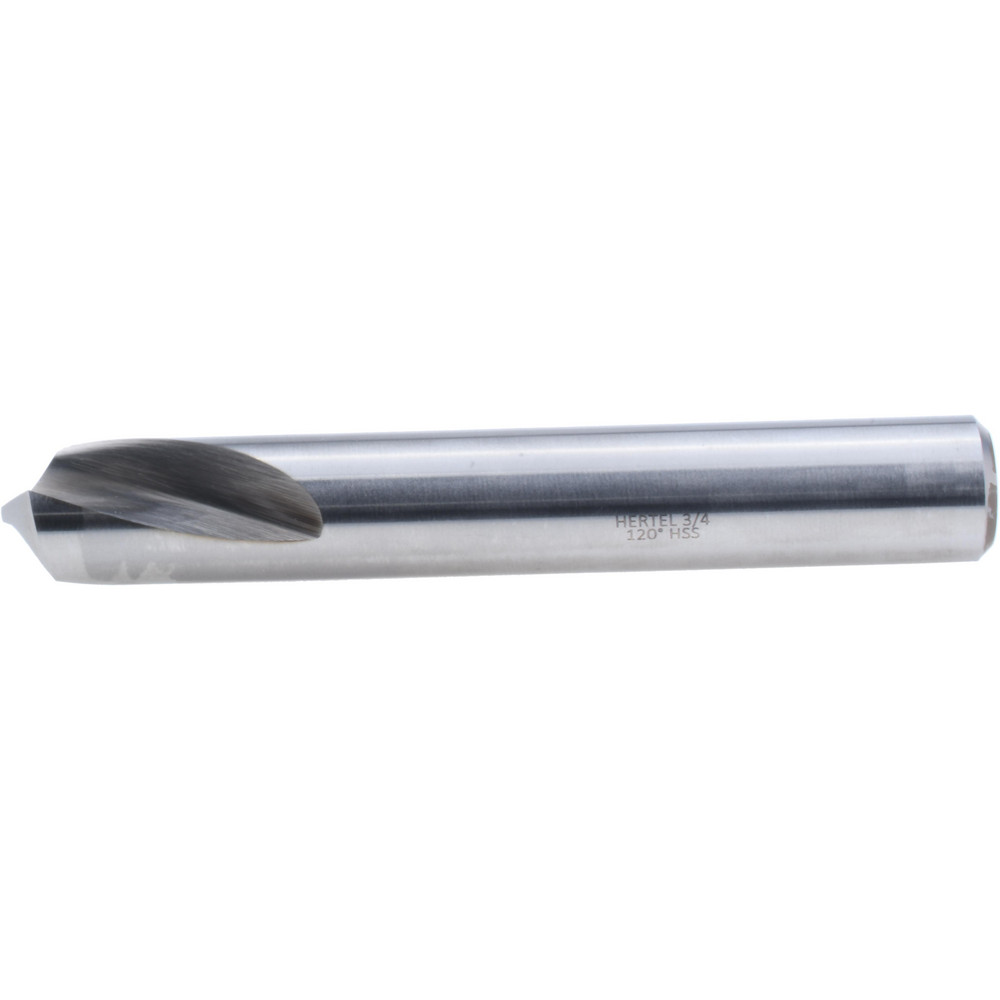 Hertel Spotting Drill: 3/4" Dia, 120 deg, 5" OAL, High-Speed Steel - H-8119D190505