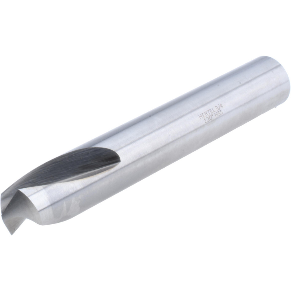Hertel Spotting Drill: 3/4" Dia, 120 deg, 5" OAL, High-Speed Steel - H-8119D190505