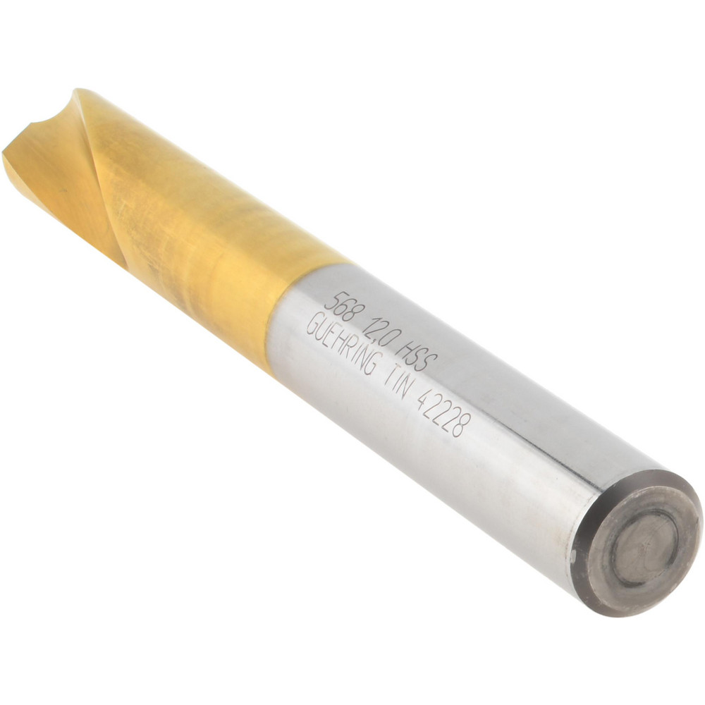 Guhring Spotting Drill: 12.00 mm Dia, 90 deg, 102 mm OAL, High-Speed Steel - 9005680120000