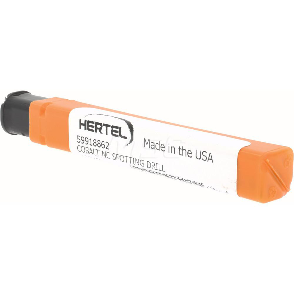 Hertel Spotting Drill: 4.00 mm Dia, 82 deg, 52 mm OAL, Cobalt M-42 - Y59918862