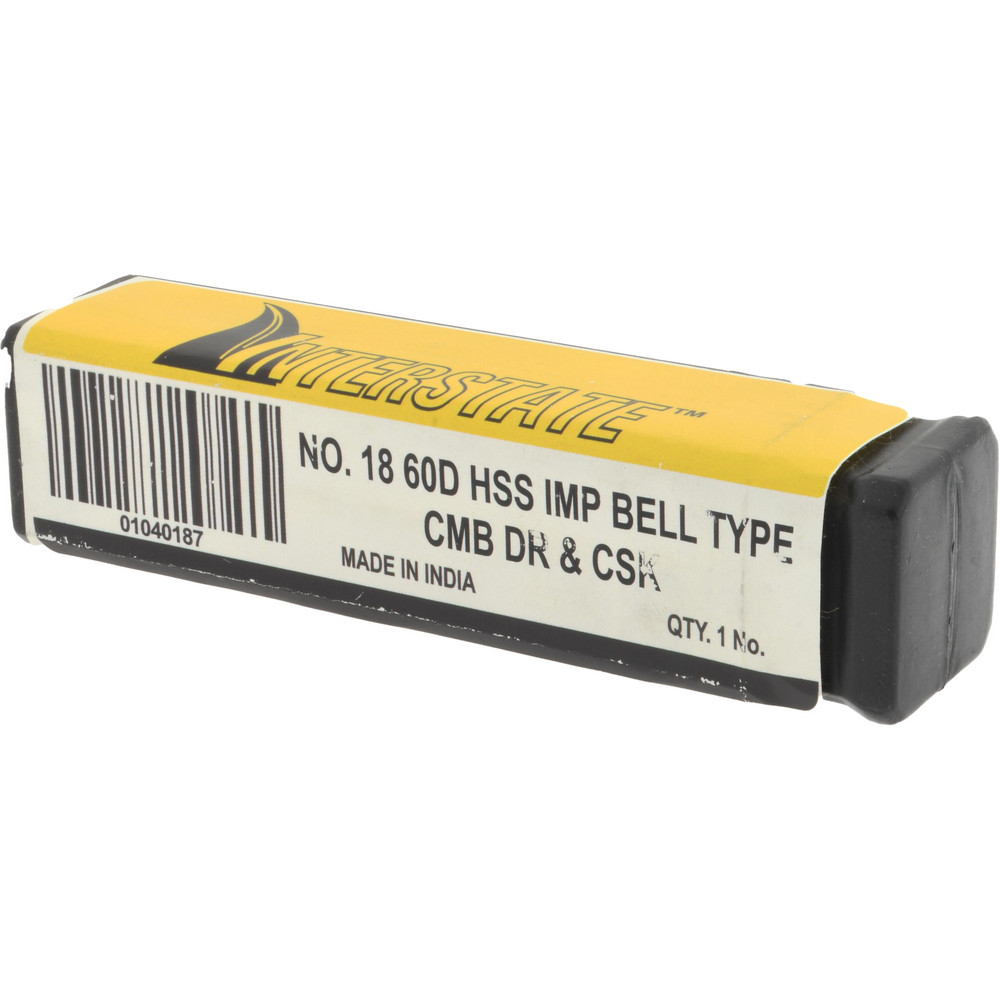 Value Collection Combination Drill & Countersink: #18, 3/4" Body Dia, 118 deg, High-Speed Steel - 157400018000000