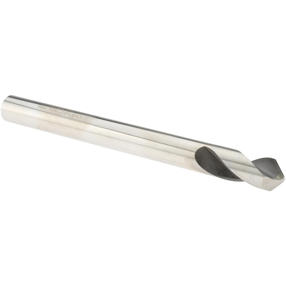 Magafor Spotting Drill: 3/4" Dia, 90 deg, 8" OAL, Solid Carbide - 88819719050