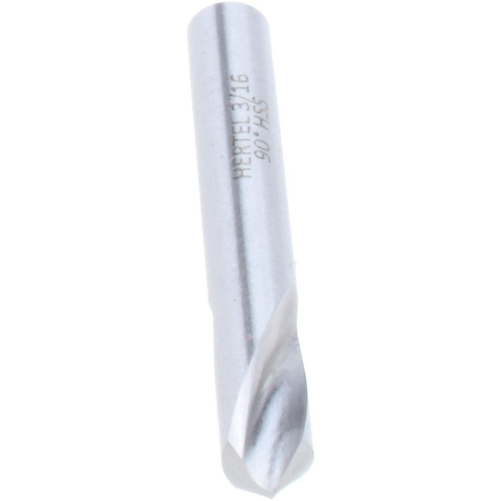 Hertel Spotting Drill: 3/16" Dia, 90 deg, 1-3/8" OAL, High-Speed Steel - H-8119A047600