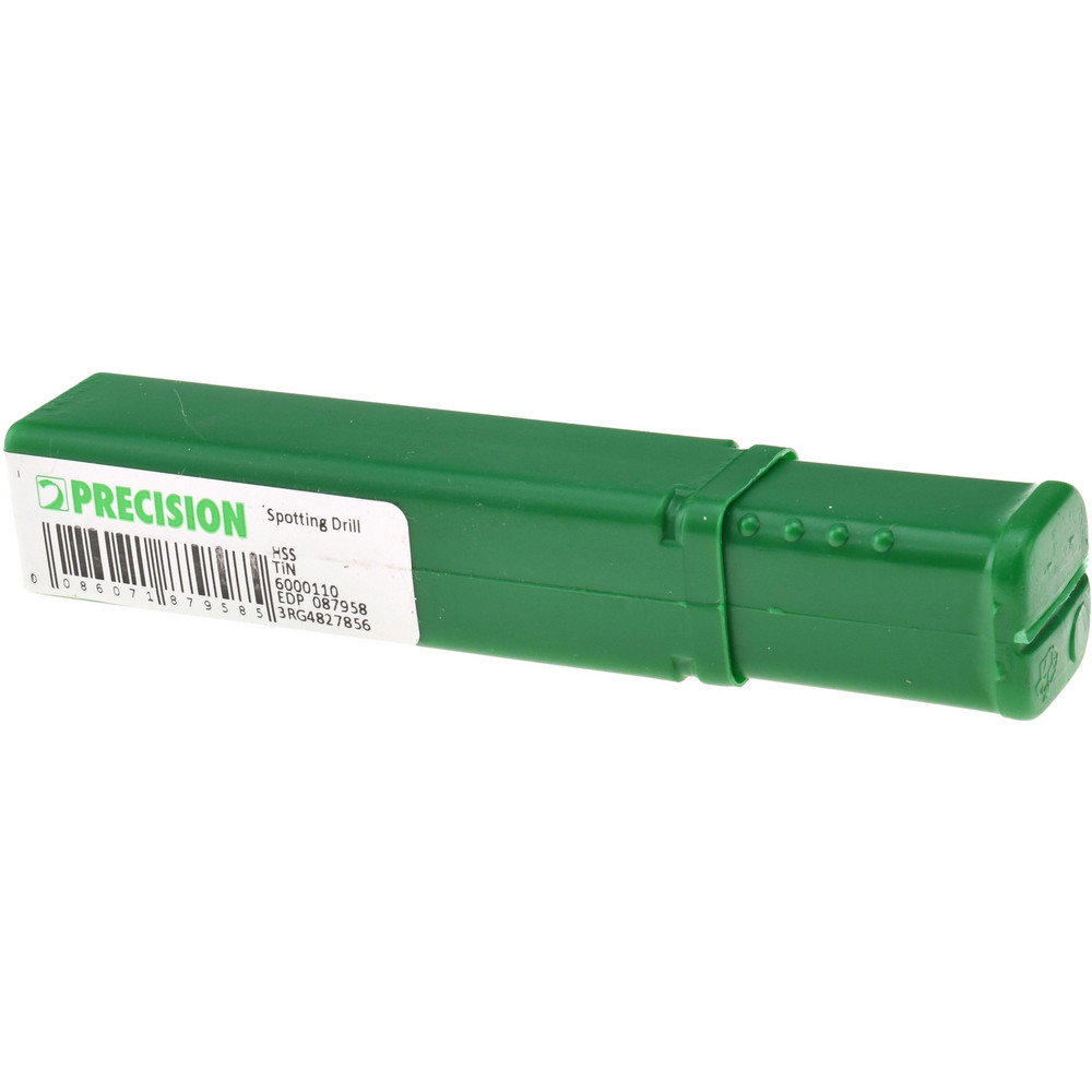 Precision Twist Drill Spotting Drill: 1/2" Dia, 120 deg, 3-3/4" OAL, High-Speed Steel - 6000110