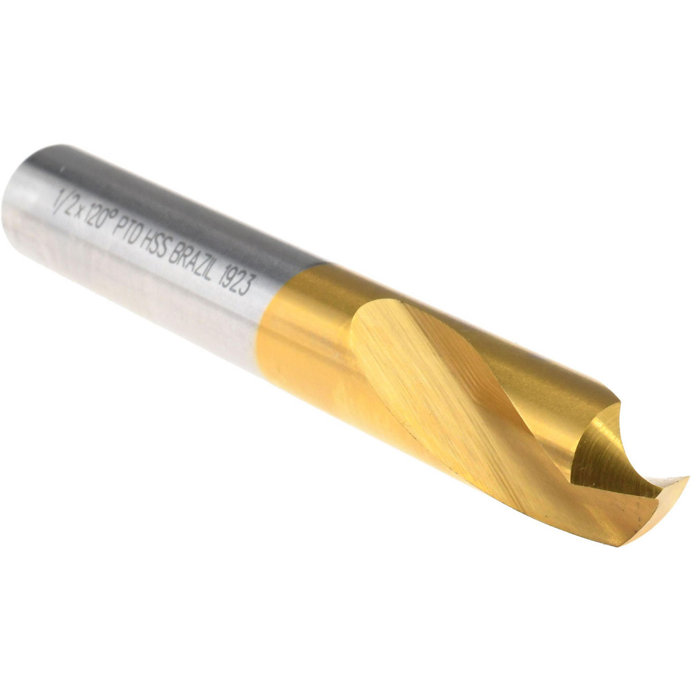 Precision Twist Drill Spotting Drill: 1/2" Dia, 120 deg, 3-3/4" OAL, High-Speed Steel - 6000110