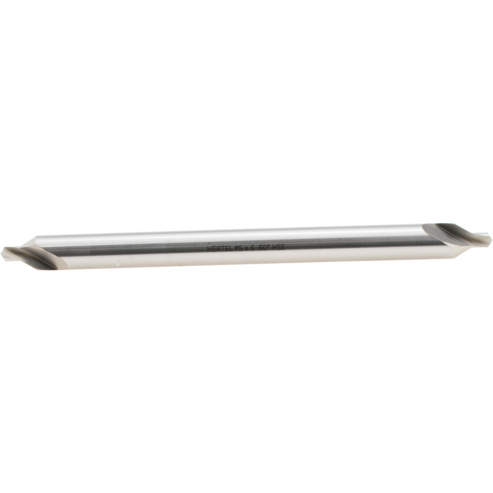 Hertel Combination Drill & Countersink: #5, 7/16" Body Dia, 118 deg, High-Speed Steel - H-81154L05050
