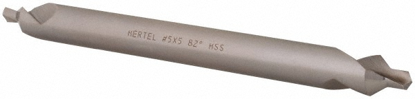 Hertel Combination Drill & Countersink: #5, 7/16" Body Dia, 118 deg, High-Speed Steel - H-81154L05050