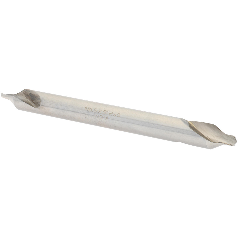 Hertel Combination Drill & Countersink: #5, 7/16" Body Dia, 118 deg, High-Speed Steel - H-81154L05050