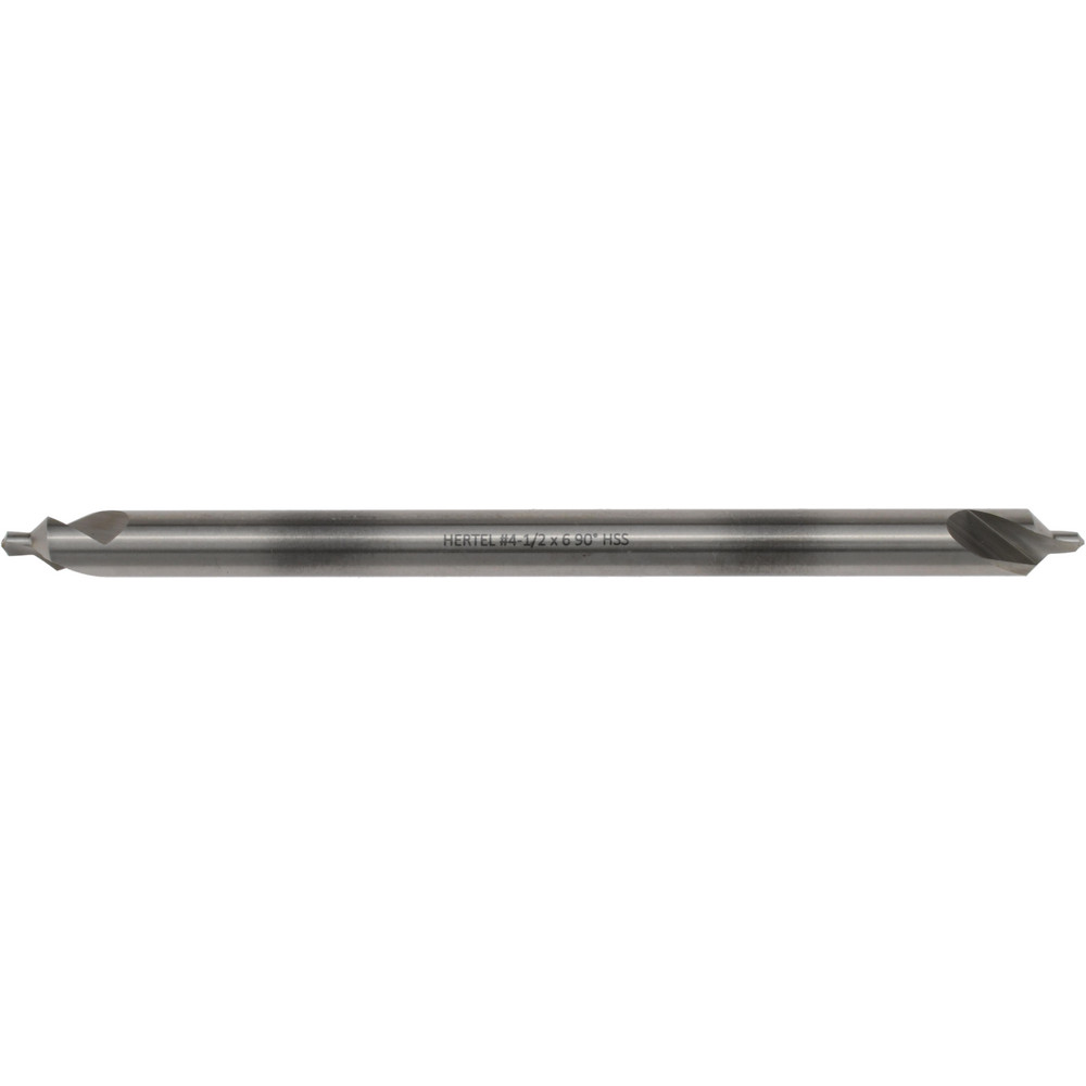 Hertel Combination Drill & Countersink: #4-1/2, 3/8" Body Dia, 118 deg, High-Speed Steel - H-81155L04560