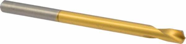 Precision Twist Drill Spotting Drill: 1/4" Dia, 120 deg, 4" OAL, High-Speed Steel - 6000166
