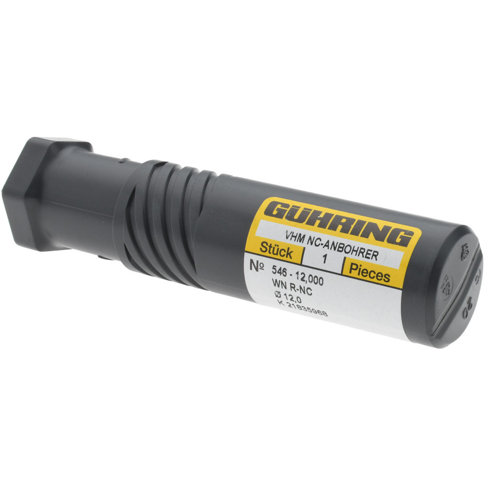 Guhring Spotting Drill: 12.00 mm Dia, 142 deg, 102 mm OAL, Solid Carbide - 9005460120000