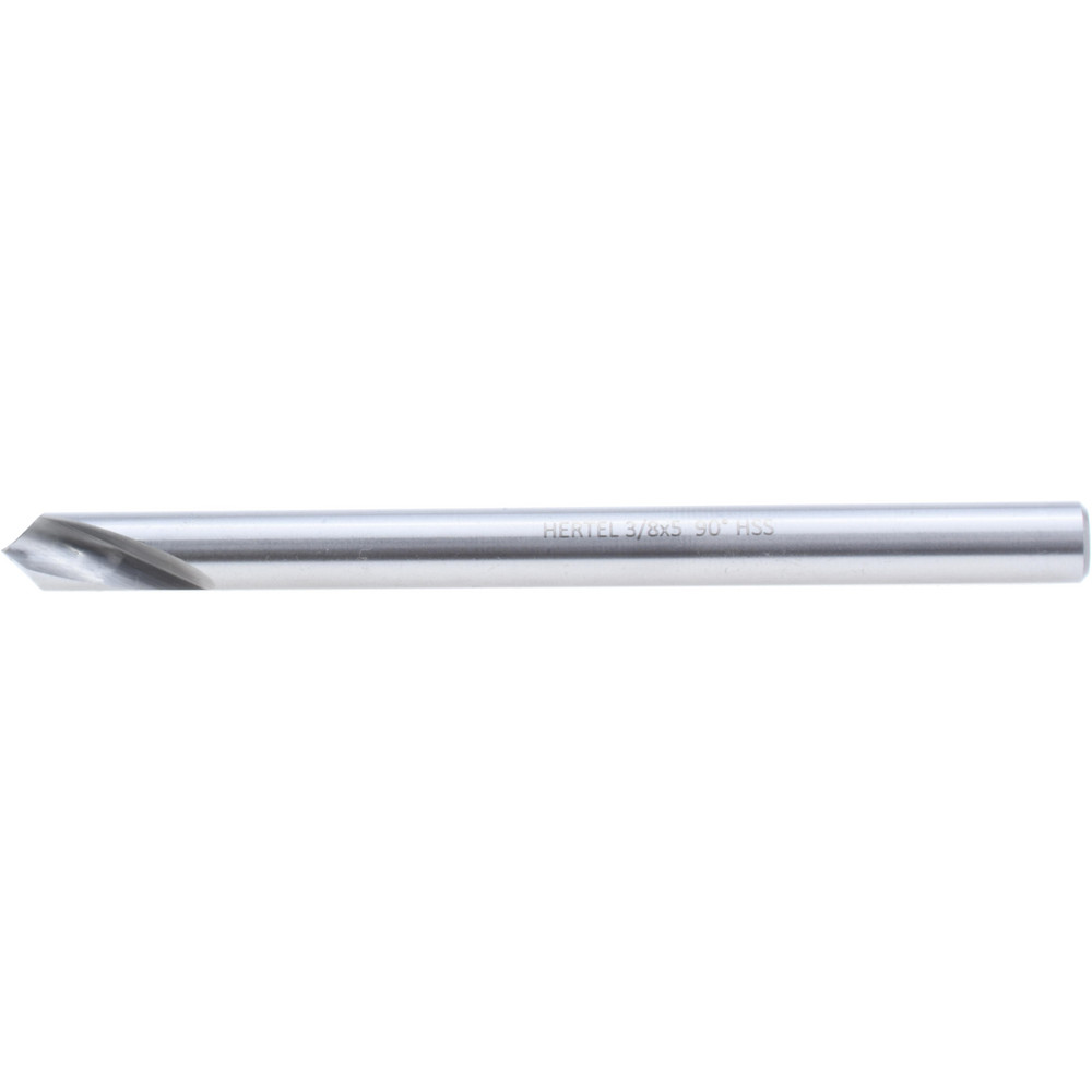 Hertel Spotting Drill: 3/8" Dia, 90 deg, 5" OAL, High-Speed Steel - H-8119C095205